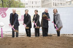 Spatenstich für neues Entwicklungszentrum in der Metahofgasse: Stefan Rohringer, Sabine Herlitschka (Infineon), Bgm. Siegfried Nagl, LH Hermann Schützenhöfer, LR Barbara Eibinger-Miedl.