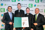 Kategorie Jugend: Georg Judmaier, Hubert Haidn, Christoph Gruber-Veit (alle HTL Leoben), Rubrikpate Urs Harnik-Lauris (Energie Steiermark) (v.l.)