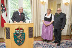 Josefine Juliane Enzinger und Alois Rauter wurden mit dem Bundes-Ehrenzeichen ausgezeichnet. © steiermark.at/Fischer; bei Quellenangabe honorarfrei