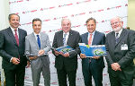 Kurt Maier (Heinzel, Vizepräsident Austropapier), Bgm. Siegfried Nagl, LH Hermann Schützenhöfer, Christian Skilich (Mondi, Präsident Austropapier), Wolfgang Bauer (Institut für Papier- und Zellstofftechnik,TU Graz) (v.l.) © Foto Frankl; bei Quellenangabe honorarfrei