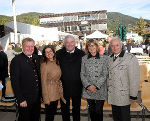 Statteggs Bgm. Karl Zimmermann, LR Doris Kampus, LH Hermann Schützenhöfer, Nachhaltigkeitsministerin Maria Patek und LR Johann Seitinger freuen sich über das gelungene Hochwasserschutzprojekt (v.l.)