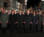 Bereits feierliche Tradition: Die große Flaggenparade am Grazer Hauptplatz. © gepa/Oberländer: honorarfrei bei Quellenangabe Bereits feierliche Tradition: Die große Flaggenparade am Grazer Hauptplatz.