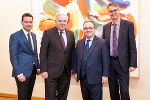 Superintendentialkurator Michael Axmann, LH Hermann Schützenhöfer, Bischof Michael Chalupka und Superintendent Wolfgang Rehner (v.l.) in der Grazer Burg.