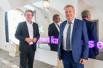 LR Drexler und LH-Stv. Lang (v.l.) haben ein umfassendes Maßnahmenpaket für den Kunst- und Kulturbereich auf Schiene gebracht. © Land Steiermark/Streibl; Nutzung bei Quellenangabe honorarfrei