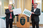 LH-Stv. Anton Lang (l.) und LR Christopher Drexler (r). © Bild: Land Steiermark/Jesse Streibl; Verwendung bei Quellenangabe honorarfrei