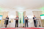LR Barbara Eibinger-Miedl, LH-Stv. Anton Lang, LH Hermann Schützenhöfer und LR Christopher Drexler (v.l.) im Weißen Saal der Grazer Burg. © Bild: Land Steiermark/Jesse Streibl; Verwendung bei Quellenangabe honorarfrei LR Barbara Eibinger-Miedl, LH-Stv. Anton Lang, LH Hermann Schützenhöfer und LR Christopher Drexler (v.l.) im Weißen Saal der Grazer Burg.