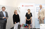Bernd Leinich, Geschäftsführer Gesundheitsfonds Steiermark, Maria Kletecka-Pulker, Direktorin des Ludwig-Boltzmann-Instituts Digital Health and Patient Safety, LRin Juliane Bogner-Strauß und Christoph Hörhan, Mitbegründer und Programmkoordinator des Austrian Health Forum (v.l.) präsentierten das Programm. © Foto: Land Steiermark; bei Quellenangabe honorarfrei