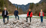 LR Hans Seitinger, Bgm. Bernhard Moser, LRin Ursula Lackner und Bgm.in. Karin Gulas  kämpfen gemeinsam für das europaweit einzigartige Wildnisgebiet © Foto: Christian Scheucher; bei Quellenangabe honorarfrei