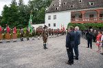 LH Hermann Schützenhöfer und LH Günther Platter beim Landesüblichen Empfang auf Schloss Ambras anlässlich der Übergabe des Vorsitzes der Landeshauptleute-Konferenz.