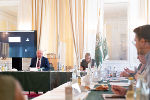 In der Grazer Burg fand unter der Leitung von LH Schützenhöfer das bereits 22.Abstimmungstreffen zwischen der Steiermärkischen Landesregierung und den Klubobleuten zur Corona-Situation statt. ©      