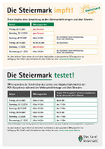 Impf- und Testmöglichkeiten während der Feiertage © Land Steiermark