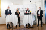Gerhard Stark (KAGes-Vorstandsvorsitzender), Gesundheitslandesrätin Juliane Bogner-Strauß, Landeshauptmann Hermann Schützenhöfer und Landeshauptmann-Stellvertreter Anton Lang in der Grazer Burg (v.l.). © Bilder: Land Steiermark/Jesse Streibl; Verwendung bei Quellenangabe honorarfrei