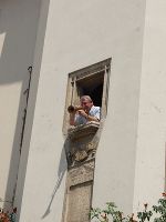 Burgtrompeter Toni Maier in Aktion. Foto: Landespressedienst