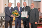 Gerald Schöpfer, LH Hermann Schützenhöfer, Preisträger Manfred Prisching, Michael Krainer (v.l.) © LandSteiermark/Binder, bei Quellenangabe honorarfrei