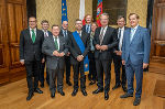 Die steirische Delegation mit dem Vizebürgermeister der Metropolitanregion Rom Pierluigi Sanna.