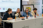Kinderrechte im Fokus: Bürgermeisterin Elke Kahr, Landesrätin Juliane Bogner-Strauß, Kinder- und Jugendanwältin Denise Schiffrer-Barac und Landtagspräsidentin Manuela Khom bei der Pressekonferenz im Medienzentrum Steiermark. ©      