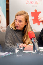 Gesundheitslandesrätin Juliane Bogner-Strauß bei der Pressekonferenz der Gesundheitsplattform.
