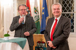 LH Christopher Drexler und LH-Stv. Anton Lang (v.l.) eröffneten den Medienempfang im Weißen Saal der Grazer Burg.