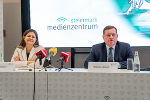 Doris Kampus und Werner Amon bei der Pressekonferenz im Medienzentrum Steiermark in Graz.