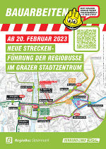 Die neue Streckenführung der RegioBusse im Grazer Stadtzentrum © Verkehrsverbund Steiermark Die neue Streckenführung der RegioBusse im Grazer Stadtzentrum