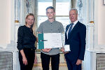 Ehrung von Sportlerinnen und Sportlern in der Aula der Alten Universität: Juliane Bogner-Strauß, Moritz Schiefer, Gerhard Widmann