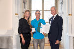 Ehrung von Sportlerinnen und Sportlern in der Aula der Alten Universität: Juliane Bogner-Strauß, Sabine Greipel, Gerhard Widmann