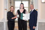 Ehrung von Sportlerinnen und Sportlern in der Aula der Alten Universität: Juliane Bogner-Strauß, Johanna Elisabeth Pfeilstöcker, Gerhard Widmann