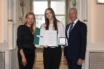 Ehrung von Sportlerinnen und Sportlern in der Aula der Alten Universität: Juliane Bogner-Strauß, Livia Gacic, Gerhard Widmann