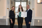 Ehrung von Sportlerinnen und Sportlern in der Aula der Alten Universität: Juliane Bogner-Strauß, Franziska Herzog, Gerhard Widmann