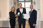 Ehrung von Sportlerinnen und Sportlern in der Aula der Alten Universität: Juliane Bogner-Strauß, Patrik Gosnak, Gerhard Widmann