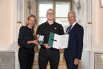 Ehrung von Sportlerinnen und Sportlern in der Aula der Alten Universität: Juliane Bogner-Strauß, Julian Heidenbauer, Gerhard Widmann