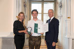 Ehrung von Sportlerinnen und Sportlern in der Aula der Alten Universität: Juliane Bogner-Strauß, Nicolas Egger, Gerhard Widmann