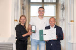 Ehrung von Sportlerinnen und Sportlern in der Aula der Alten Universität: Juliane Bogner-Strauß, Ilham Hodzic, Christian Purrer