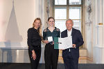 Ehrung von Sportlerinnen und Sportlern in der Aula der Alten Universität: Juliane Bogner-Strauß, Julia Gröger, Christian Purrer