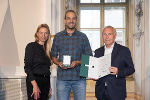 Ehrung von Sportlerinnen und Sportlern in der Aula der Alten Universität: Juliane Bogner-Strauß, Andreas Sand, Christian Purrer