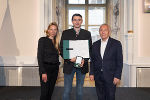 Ehrung von Sportlerinnen und Sportlern in der Aula der Alten Universität: Juliane Bogner-Strauß, Andreas Schalk, Christian Purrer