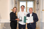 Ehrung von Sportlerinnen und Sportlern in der Aula der Alten Universität: Juliane Bogner-Strauß, Maximilian Foidl, Christian Purrer