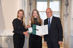 Ehrung von Sportlerinnen und Sportlern in der Aula der Alten Universität: Juliane Bogner-Strauß, Marie Purkarthofer, Stefan Herker