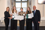 Ehrung von Sportlerinnen und Sportlern in der Aula der Alten Universität: Juliane Bogner-Strauß, Florentine Rom, Marie Fabianek, Marie Purkarthofer, Stefan Herker