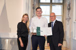 Ehrung von Sportlerinnen und Sportlern in der Aula der Alten Universität: Juliane Bogner-Strauß, Rene Peinhaupt, Stefan Herker