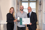 Ehrung von Sportlerinnen und Sportlern in der Aula der Alten Universität: Juliane Bogner-Strauß, Serhii Chornyi, Stefan Herker