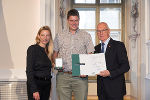 Ehrung von Sportlerinnen und Sportlern in der Aula der Alten Universität: Juliane Bogner-Strauß, Peter Grasberger, Stefan Herker