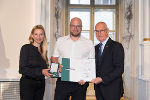 Ehrung von Sportlerinnen und Sportlern in der Aula der Alten Universität: Juliane Bogner-Strauß, Hannes Höbenreich, Stefan Herker