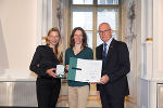 Ehrung von Sportlerinnen und Sportlern in der Aula der Alten Universität: Juliane Bogner-Strauß, Rebecca Hödl, Stefan Herker