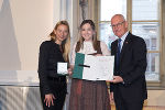 Ehrung von Sportlerinnen und Sportlern in der Aula der Alten Universität: Juliane Bogner-Strauß, Katrin Tengg, Stefan Herker