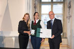 Ehrung von Sportlerinnen und Sportlern in der Aula der Alten Universität: Juliane Bogner-Strauß, Silvia Zötsch, Stefan Herker