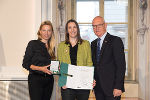 Ehrung von Sportlerinnen und Sportlern in der Aula der Alten Universität: Juliane Bogner-Strauß, Katrin Ofner, Stefan Herker