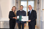 Ehrung von Sportlerinnen und Sportlern in der Aula der Alten Universität: Juliane Bogner-Strauß, Manfred Trieb, Stefan Herker