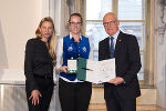 Ehrung von Sportlerinnen und Sportlern in der Aula der Alten Universität: Juliane Bogner-Strauß, Nicole Feichtgraber, Stefan Herker