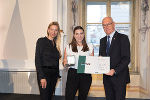 Ehrung von Sportlerinnen und Sportlern in der Aula der Alten Universität: Juliane Bogner-Strauß, Jacqueline Klammler, Stefan Herker